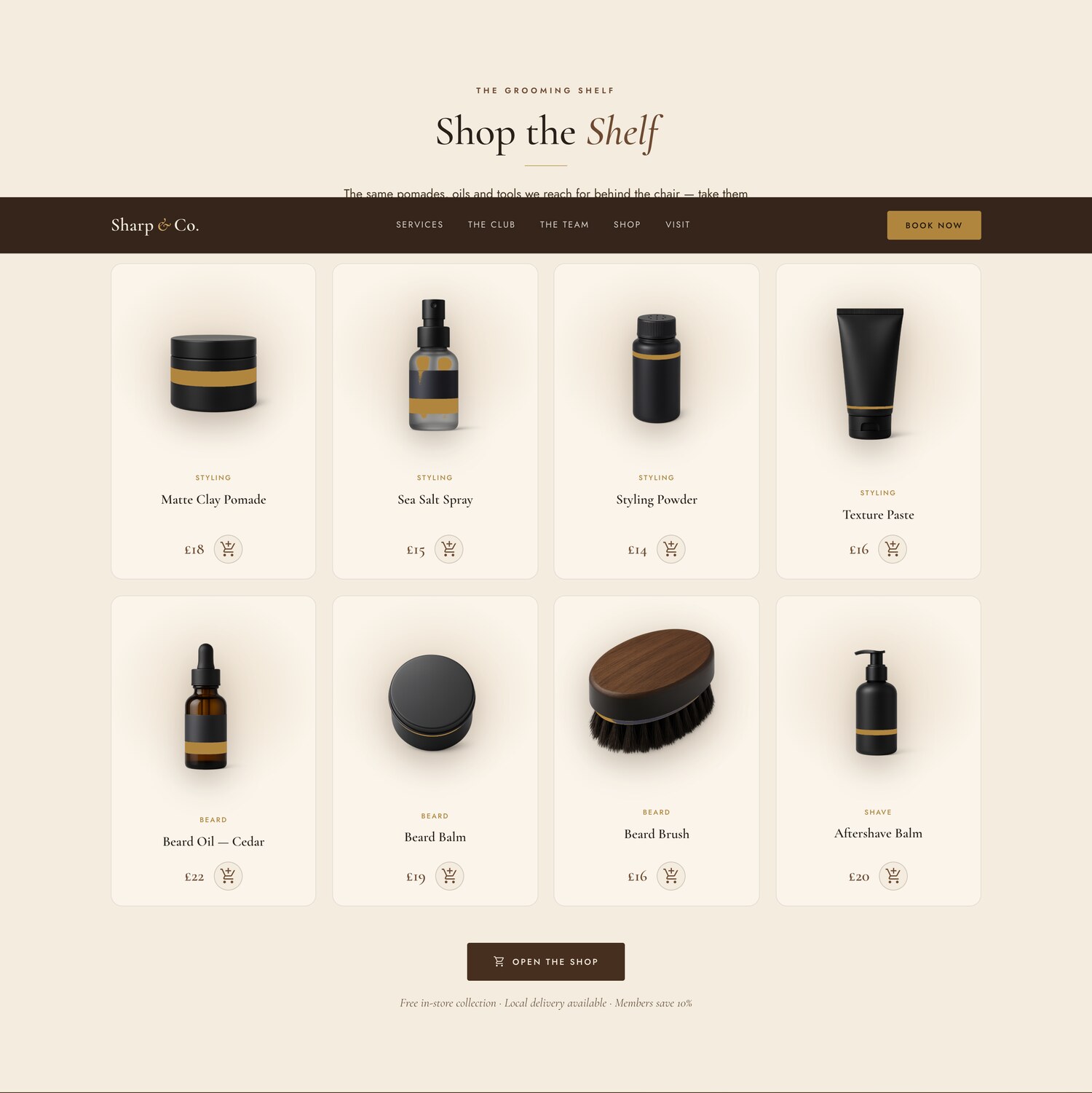 The grooming shelf retail shop