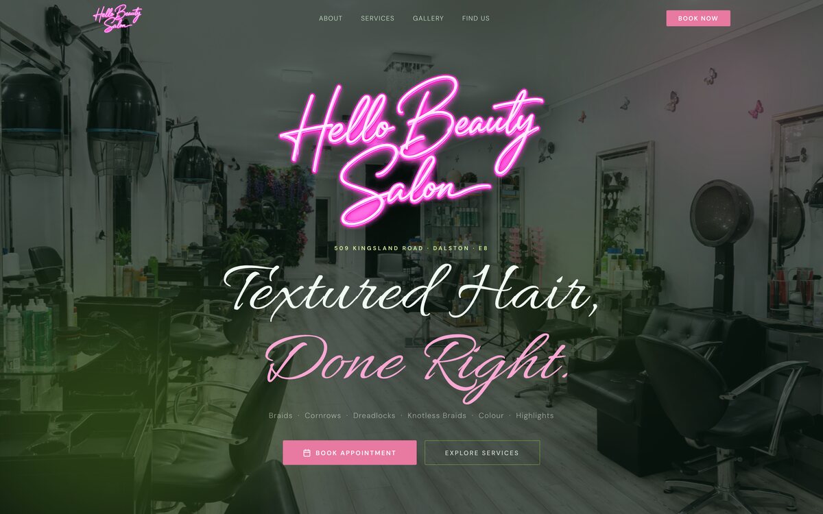 Hello Beauty Salon website